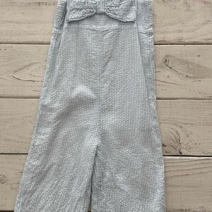 Gingham Bow Cropped Jumpsuit